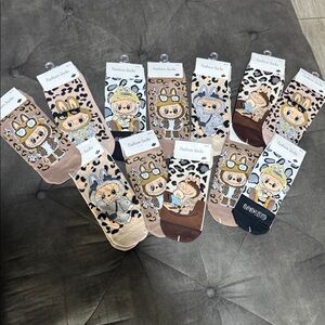 Labubu Cartoon Character Socks Set. 2 pair NWT $ 9